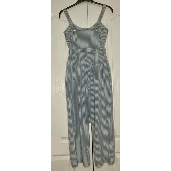 Rewash Belted Denim Jumper Women’s Size Small Blue And White New - Picture 2 of 11